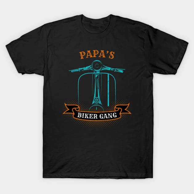 Papa's Biker Gang Father's Day T-Shirt by DwiRetnoArt99